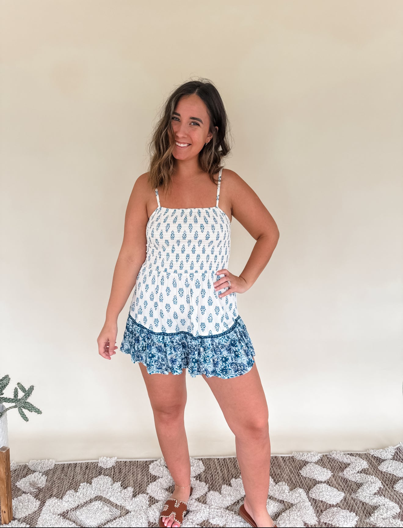 Tropical Smocked Romper
