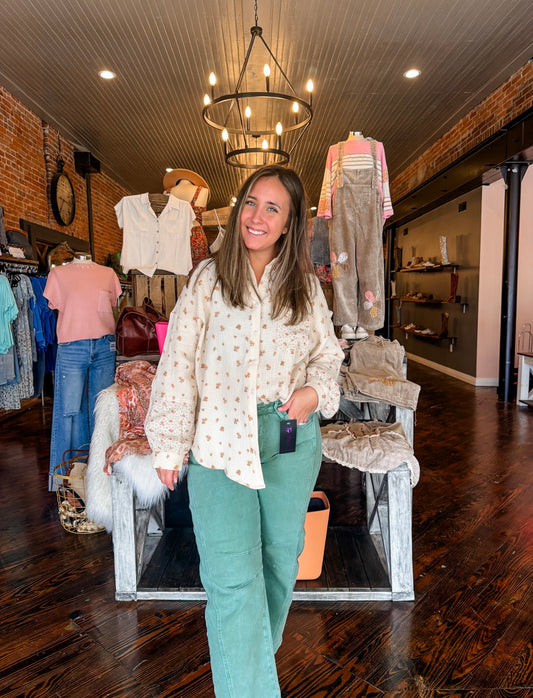 Wildflower Button Down Top By Top Notch