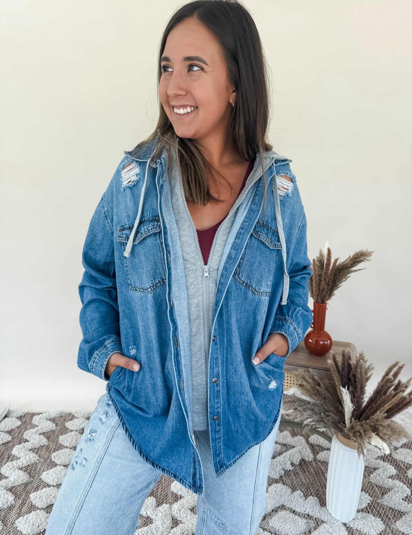 Hooded Denim Jacket
