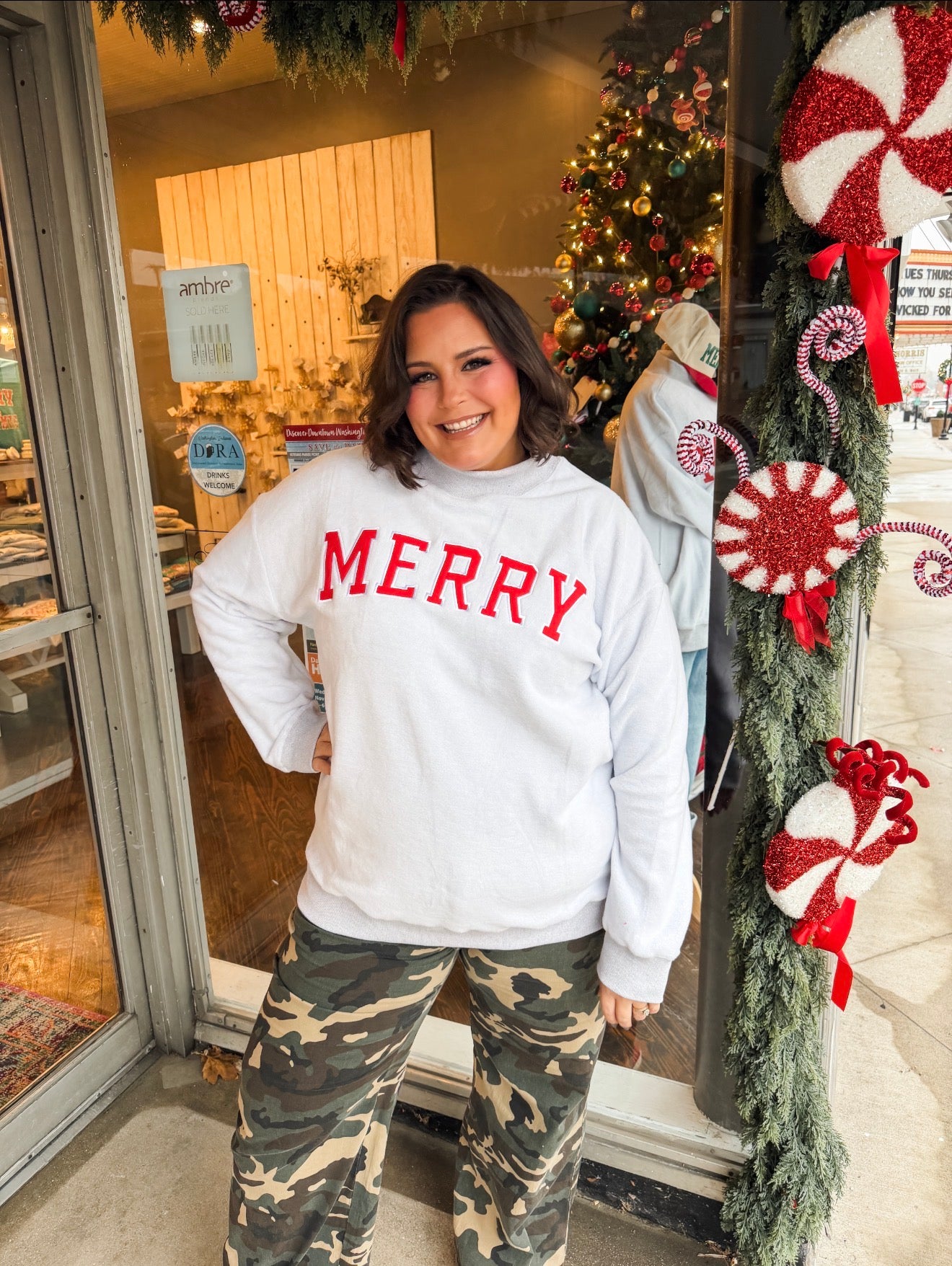 Embroidered Merry Mock Neck Inside-Out Sweatshirt — Top Notch Exclusive