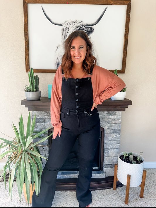 Retro Judy Blue Flare Overalls