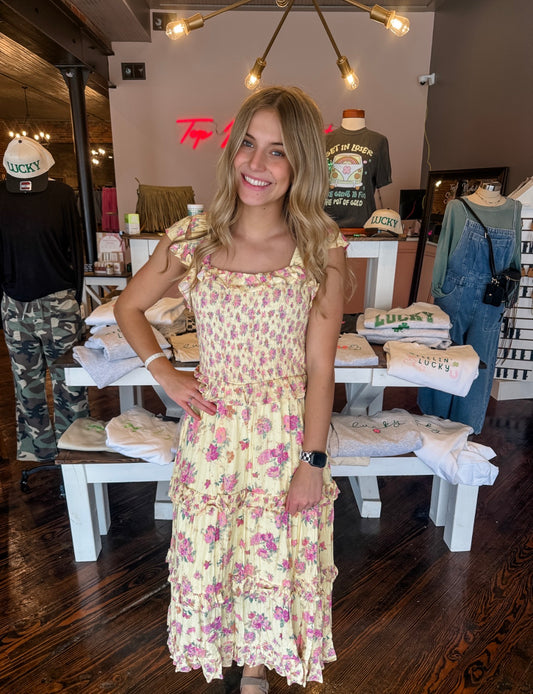 Lemon Drop Ruffle Dress