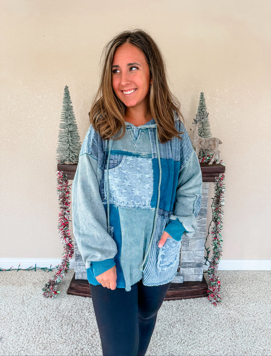 Denim Patch Hoodie