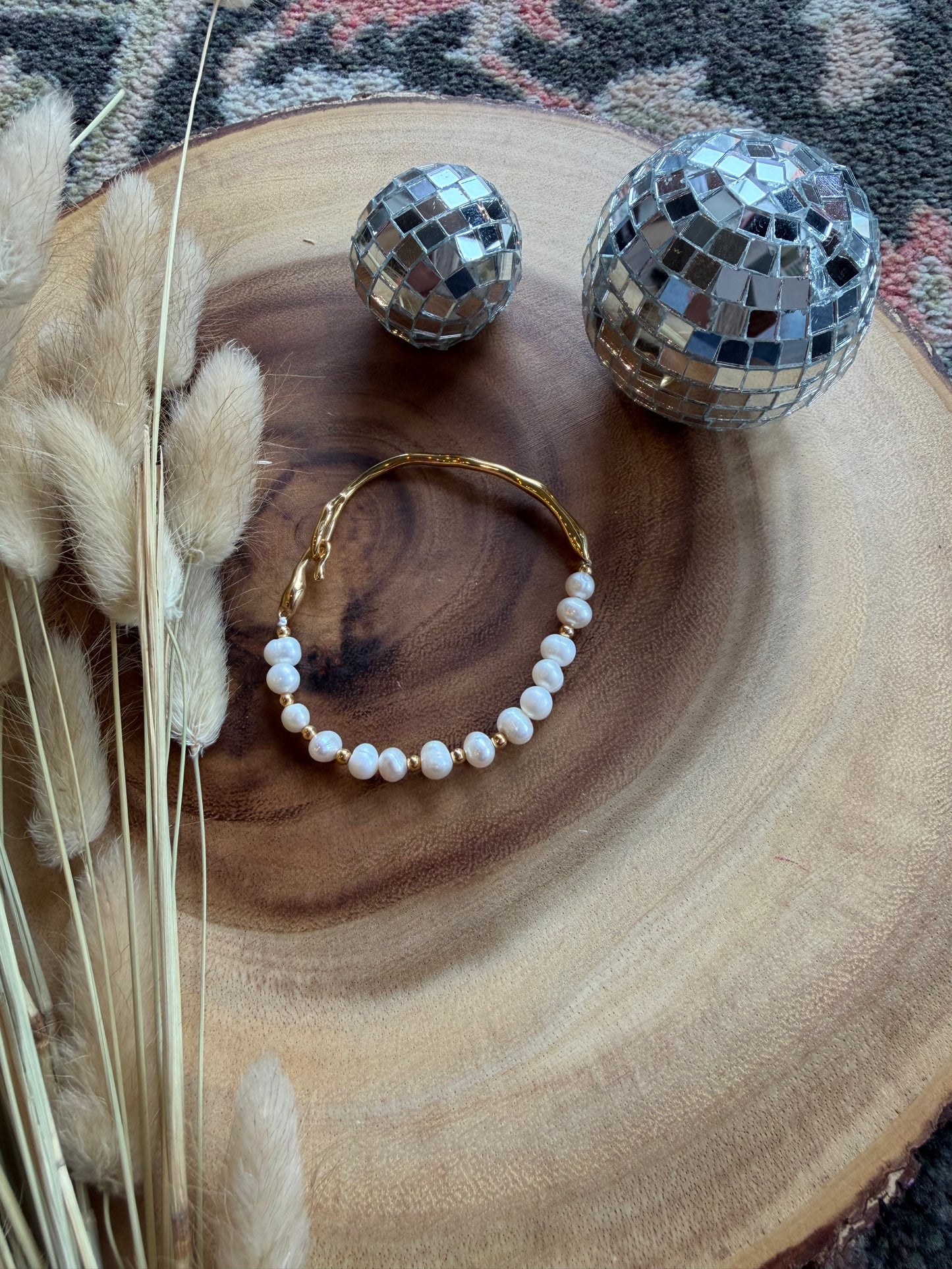 Gold Plated Pearl Bracelet