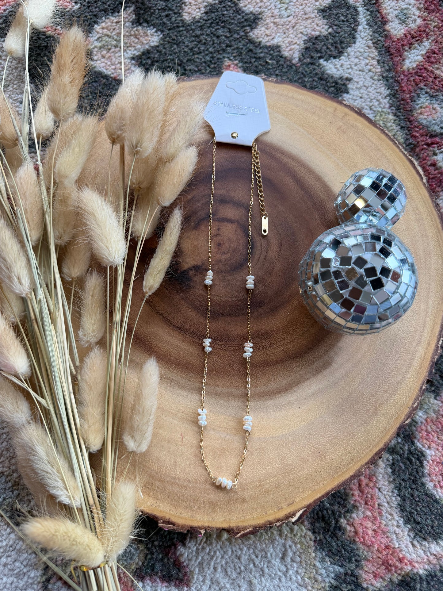 Trio Pearl Cluster Necklace