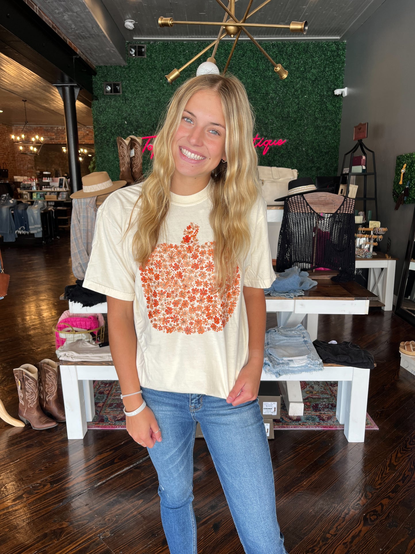 Pumpkin Floral Tee