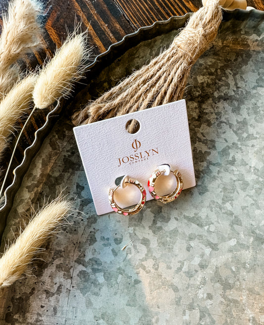 Strawberry Sun Hoop Earrings