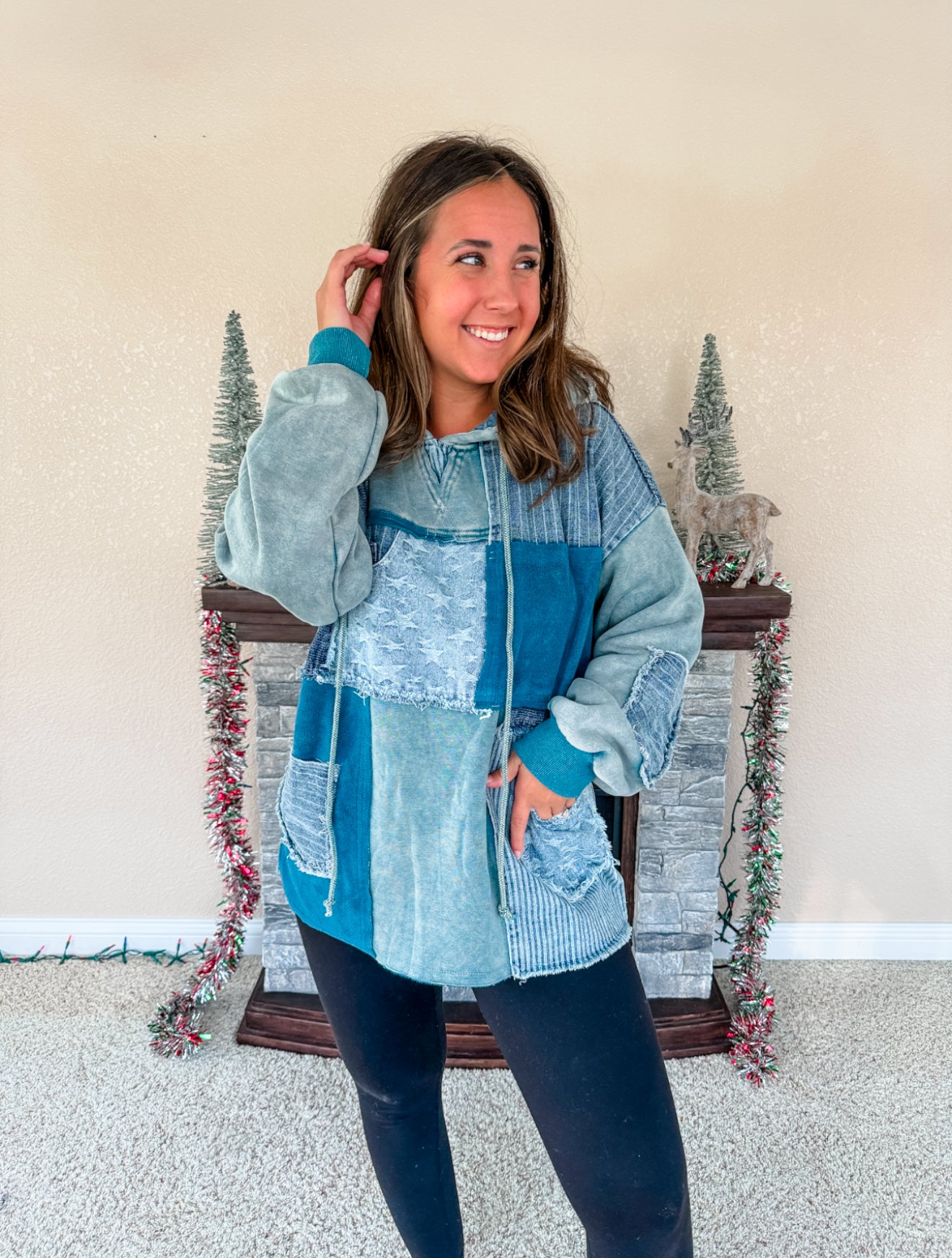 Denim Patch Hoodie