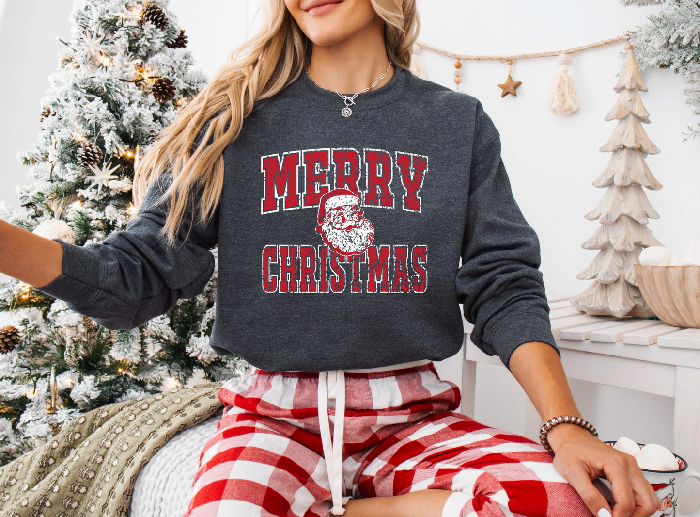 Merry Christmas Santa Graphic Tee/Crew