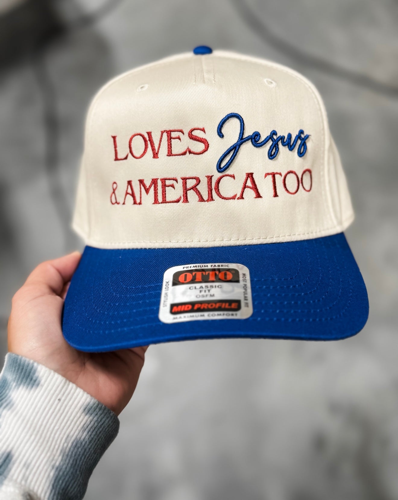 Loves Jesus & America Too Embroidered Hat