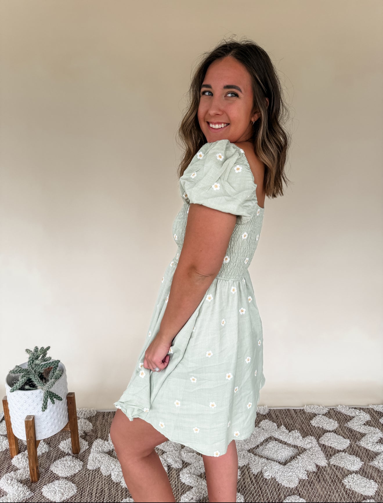 Embroidered Daisy Dress