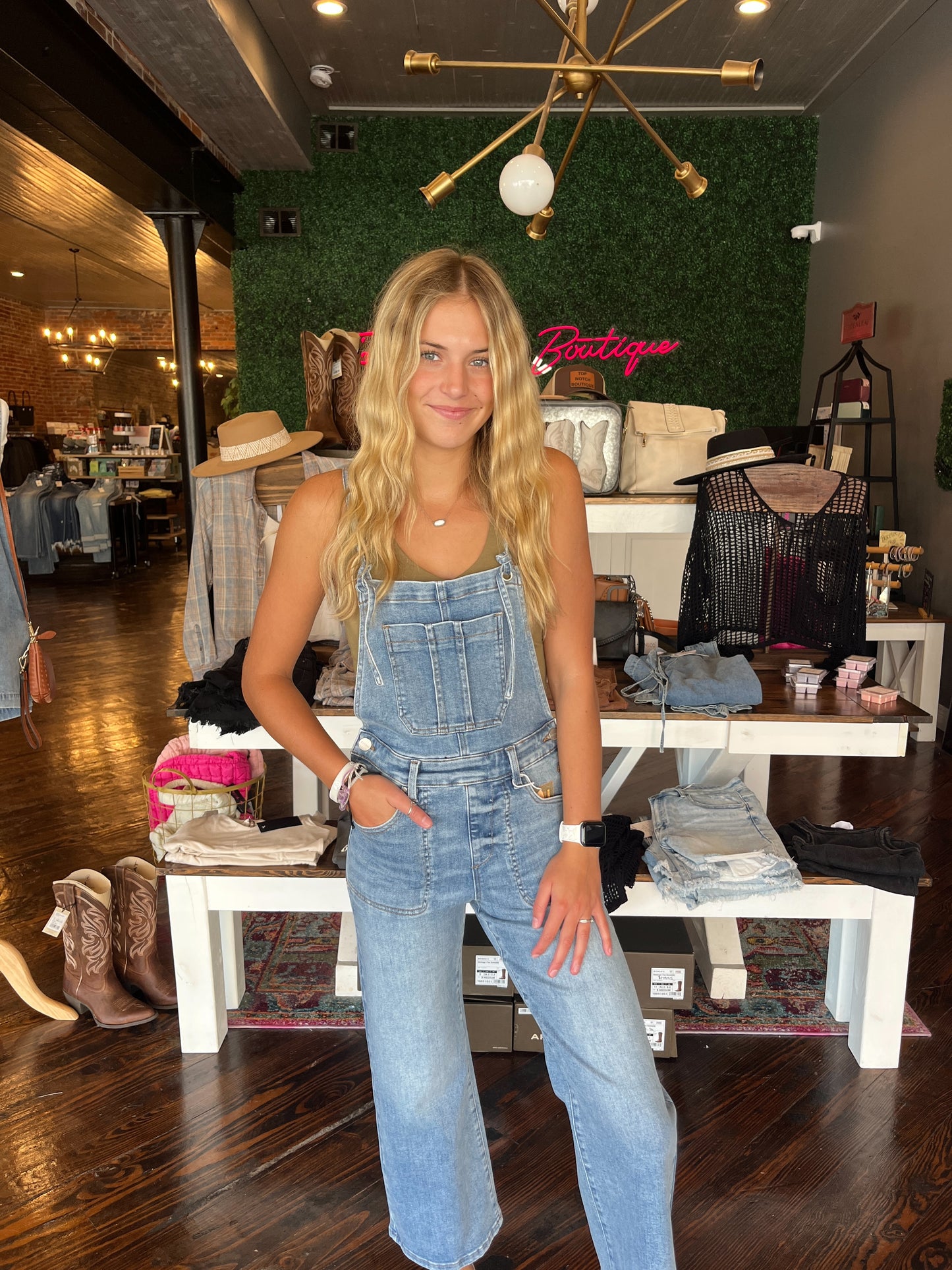 Dream Cropped Denim Overalls