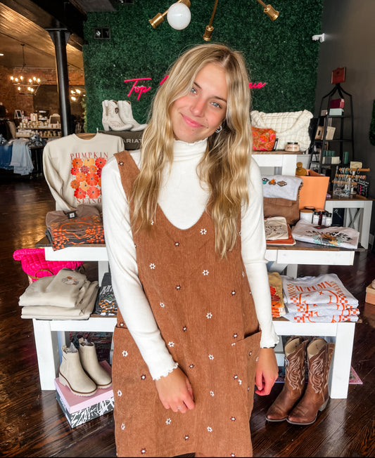 Autumn Bloom Corduroy Dress