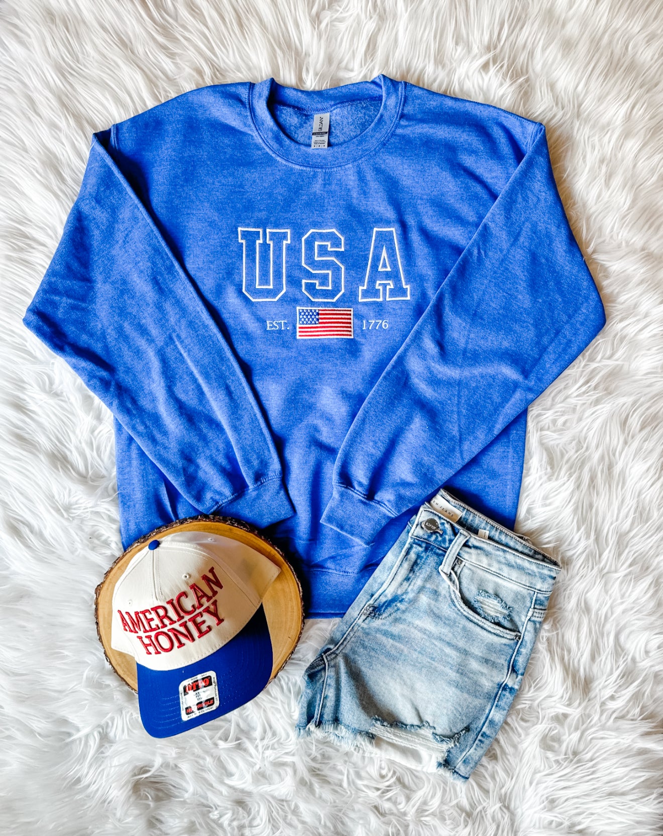 USA Embroidered Crewneck