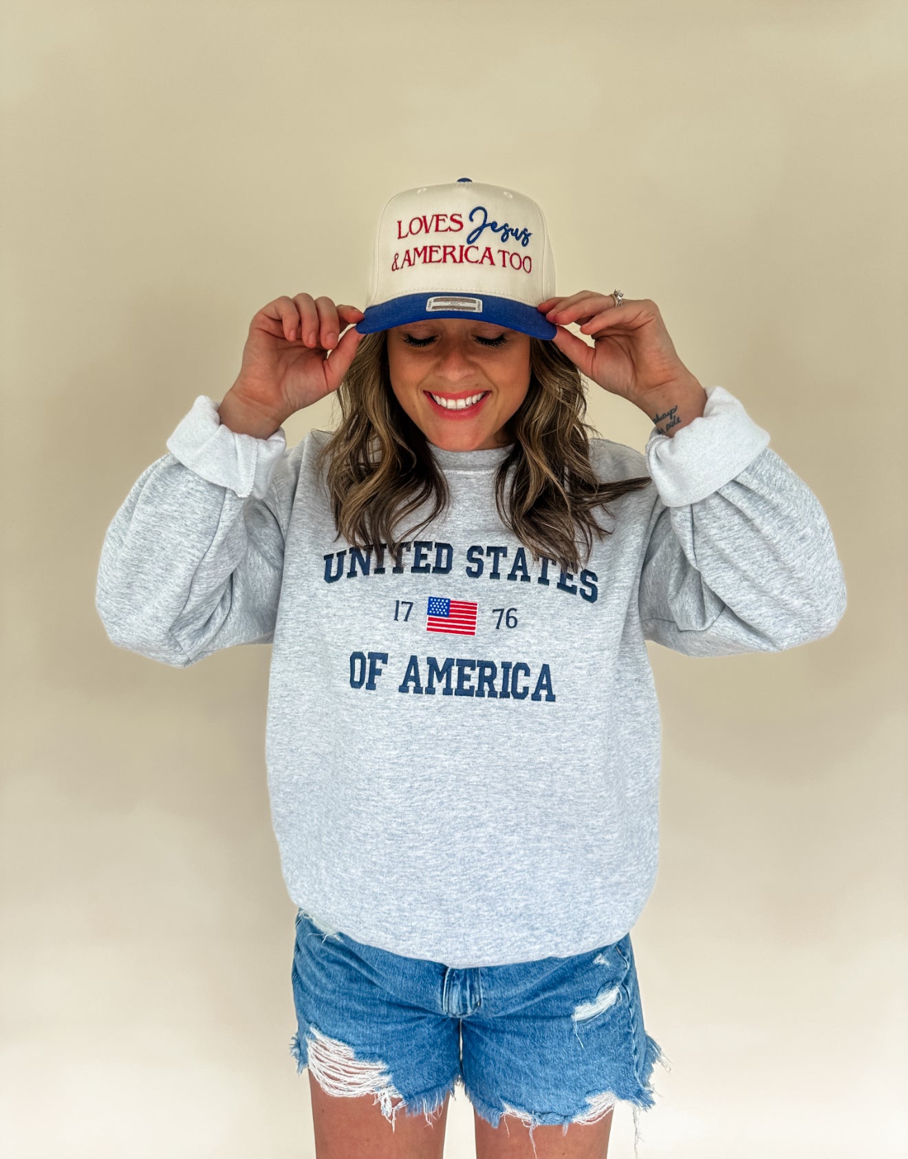 Loves Jesus & America Too Embroidered Hat