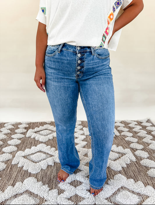Mabel Button-Fly JB Bootcut Jeans