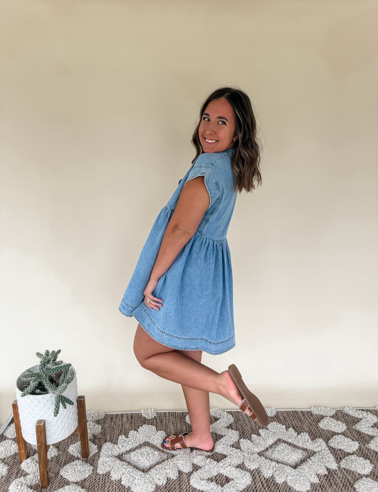 Collared Denim Dress
