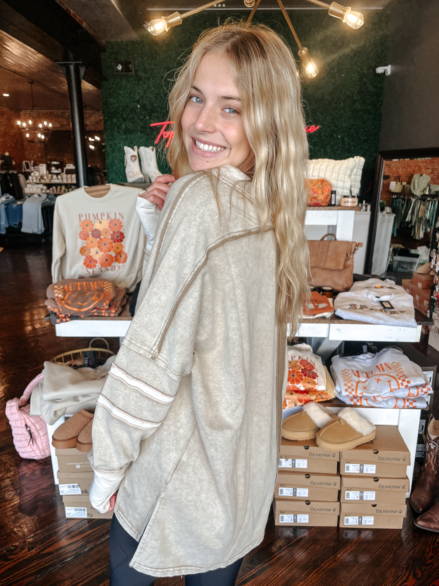 2-Toned Oversized V-Neck