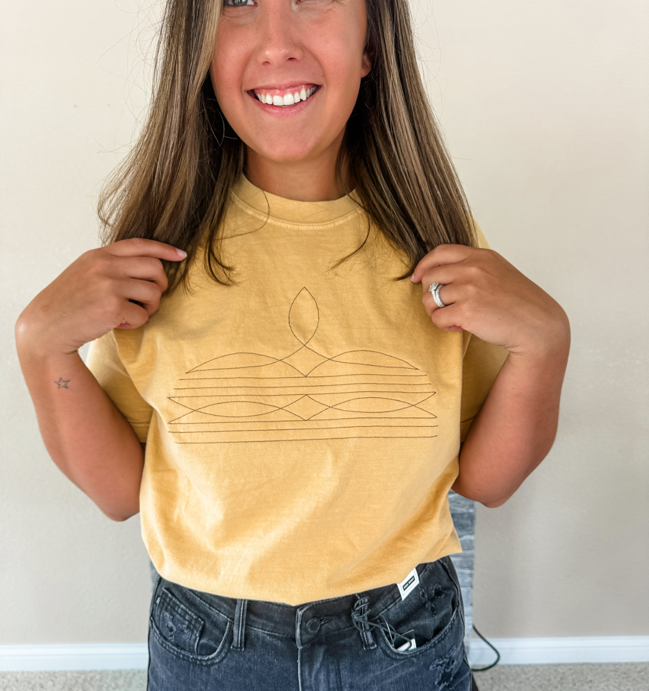 Boot Stitch Embroidered Tee
