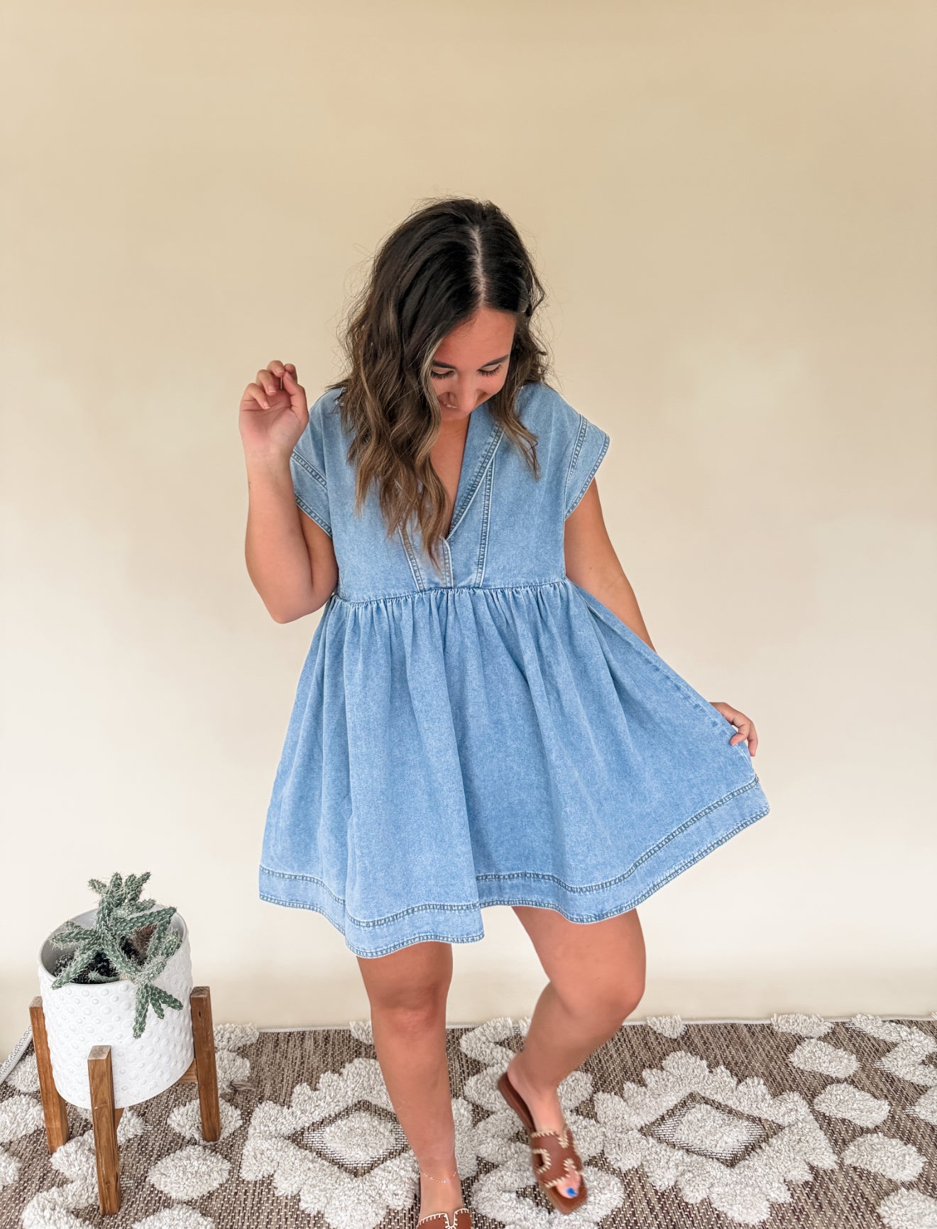 Collared Denim Dress