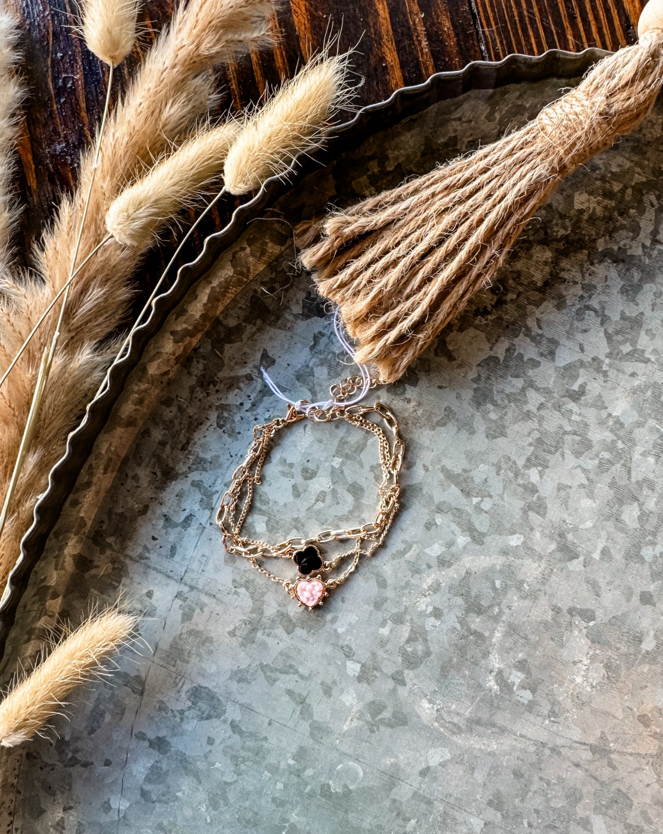 Blush & Gold Charm Bracelet