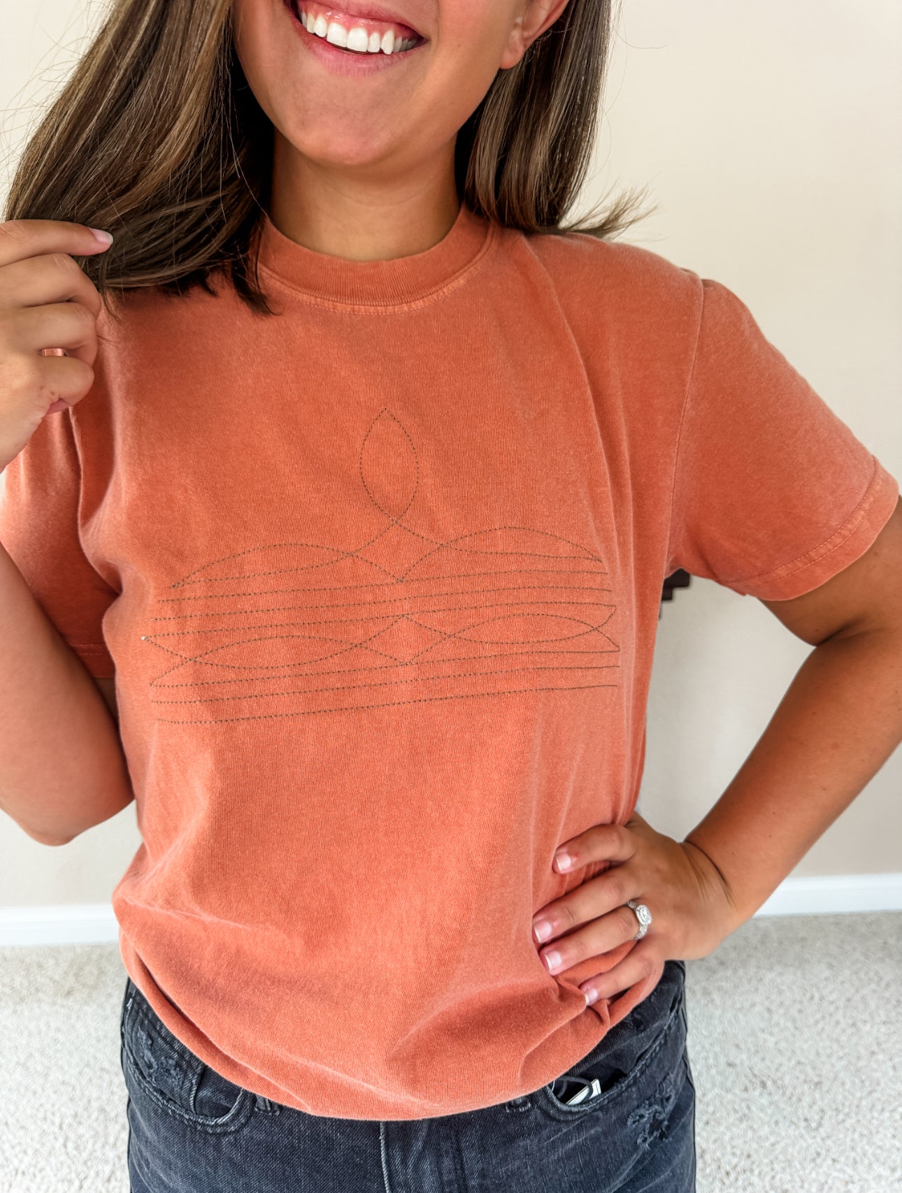 Boot Stitch Embroidered Tee