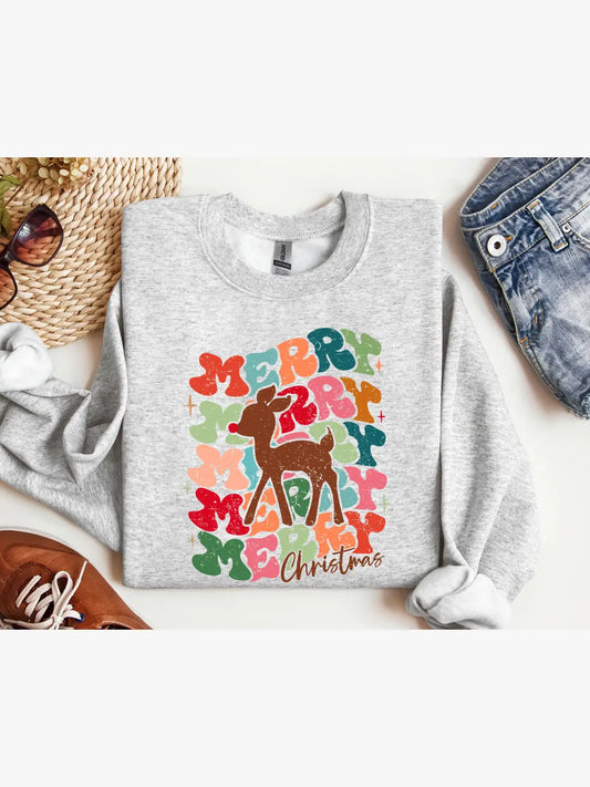 Reindeer Merry Graphic Tee/Crew