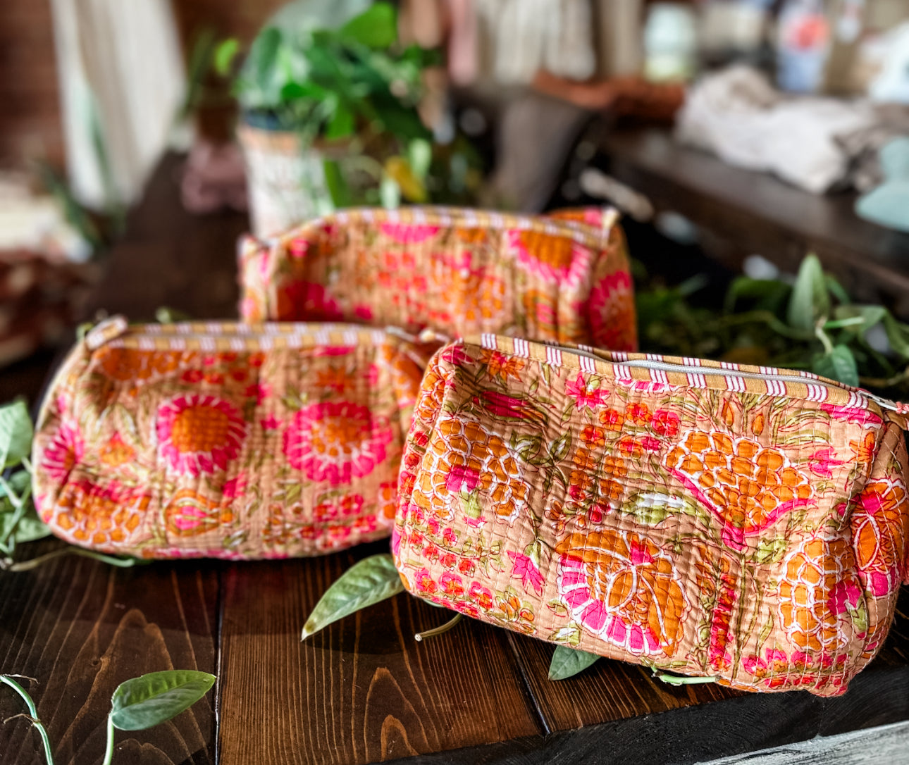 Quilted Trio Toiletry Bags