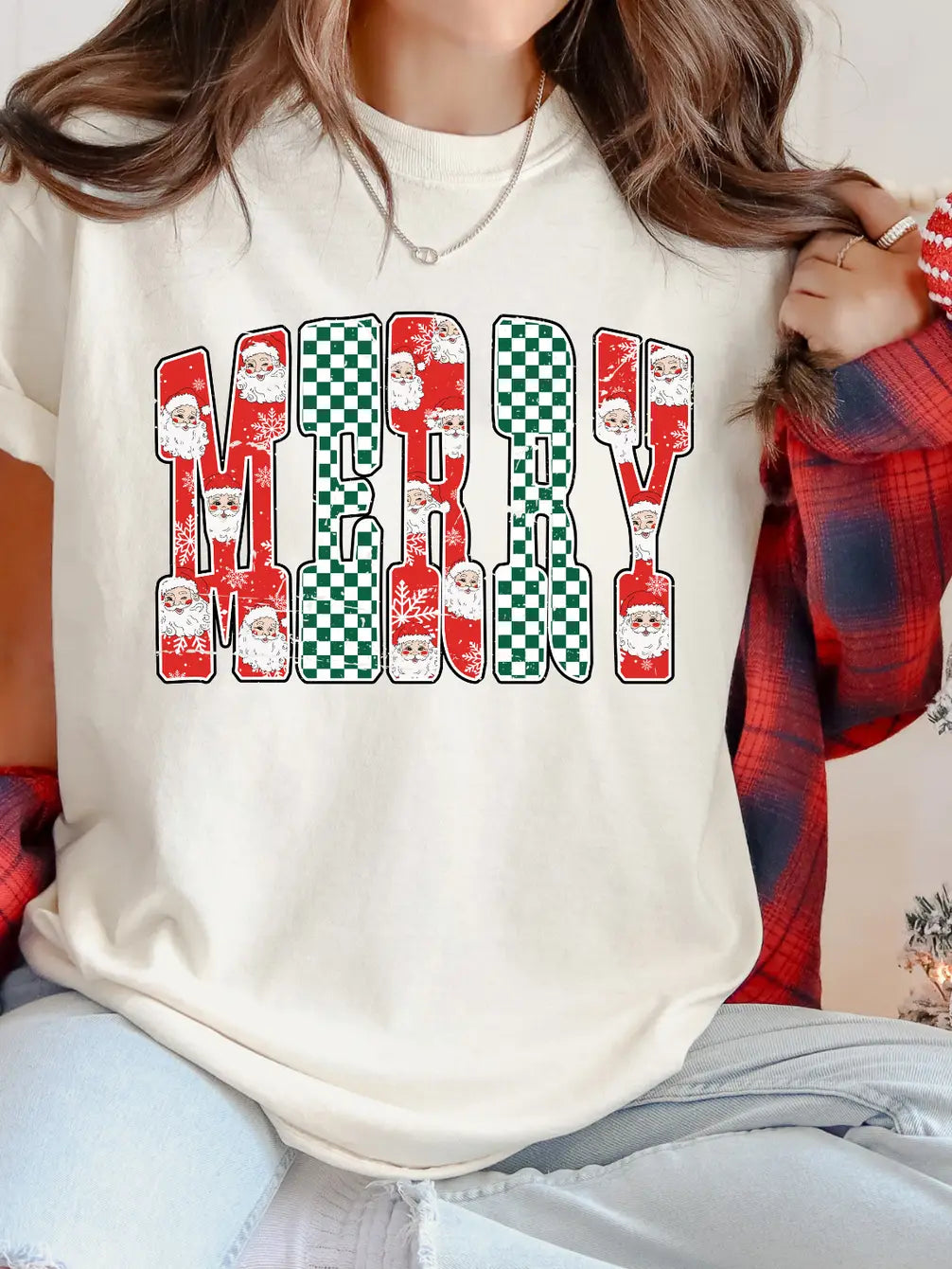 Retro Merry Graphic Tee/Crew
