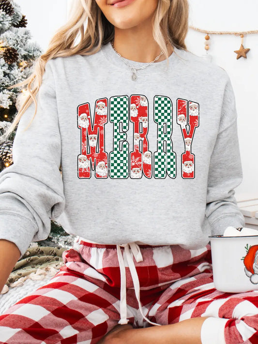 Retro Merry Graphic Tee/Crew