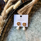 Golden Magnolia Pearl Drop Earrings