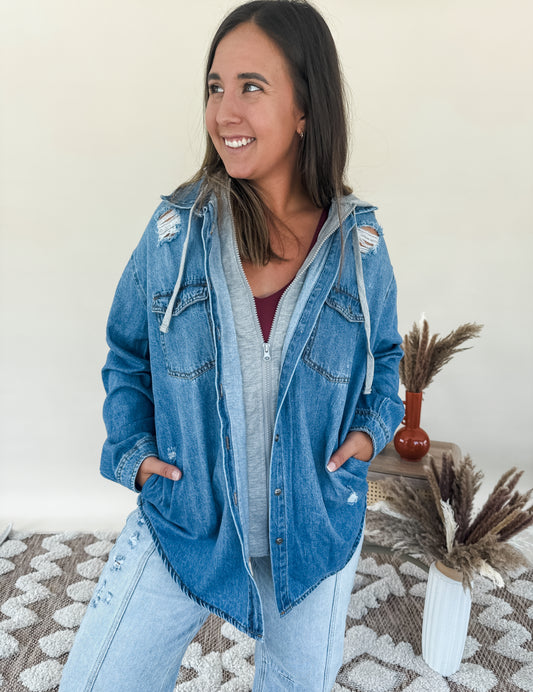 Hooded Denim Jacket
