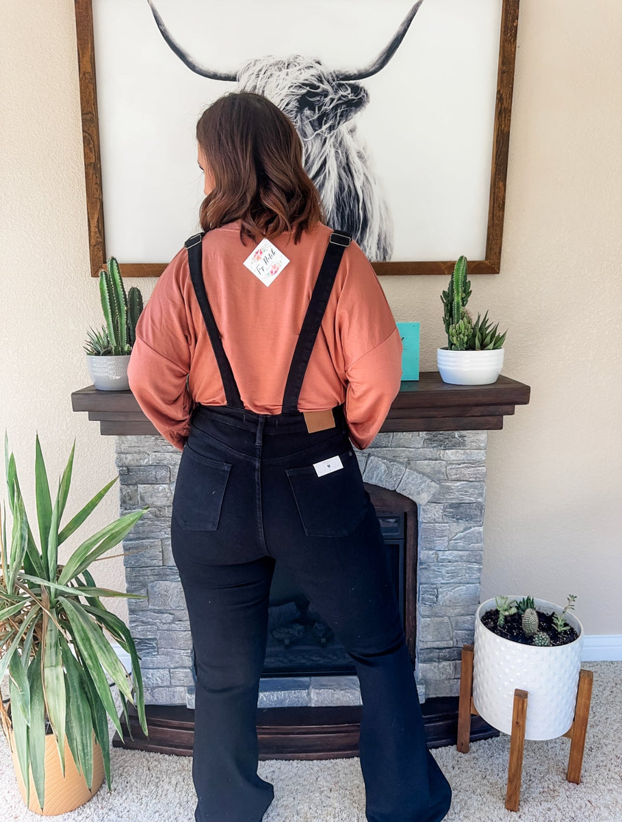 Retro Judy Blue Flare Overalls Top Notch Boutique