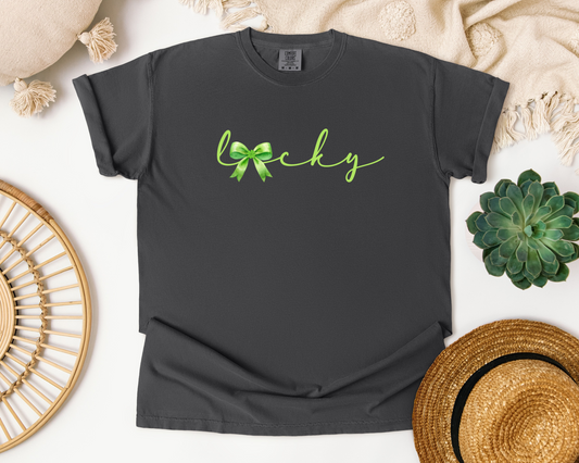 Lucky bow St. Patrick’s Day Crew/Tee