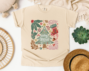 Boho Christmas Tree Graphic Tee/Crew