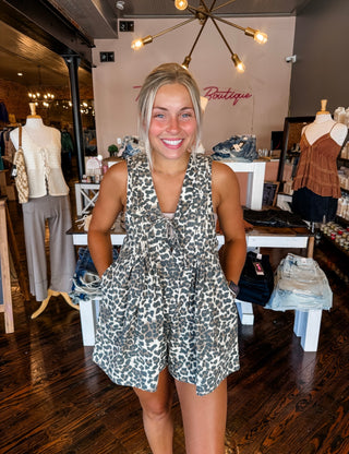 Leopard Tie Romper