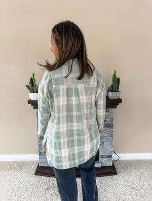 Sage Woven Flannel