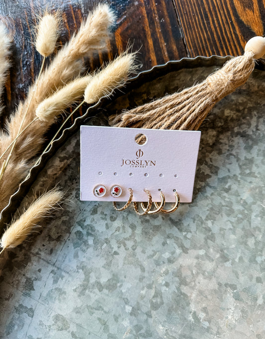 Garden Rose Earring Set