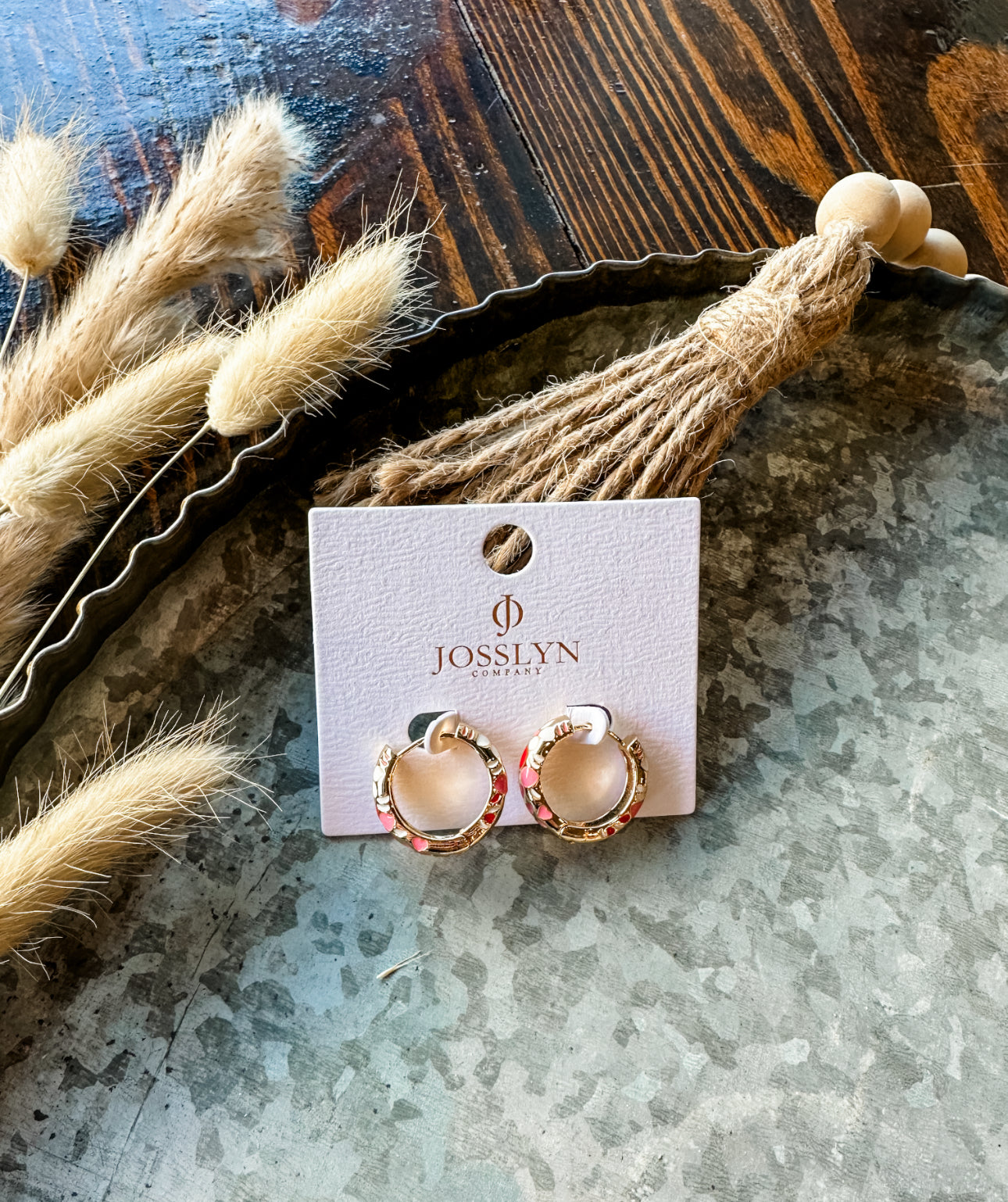 Strawberry Sun Hoop Earrings