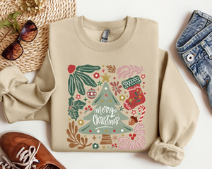 Boho Christmas Tree Graphic Tee/Crew