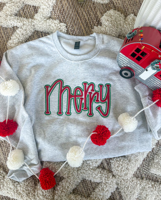 Merry Embroidered 3D Sweatshirt