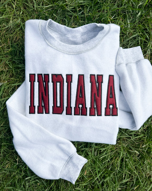 Inverted Indiana Embroidered Crewneck