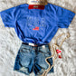 USA Flag Embroidered T Shirt