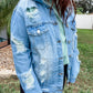 Uplifting Distressed Denim Jacket