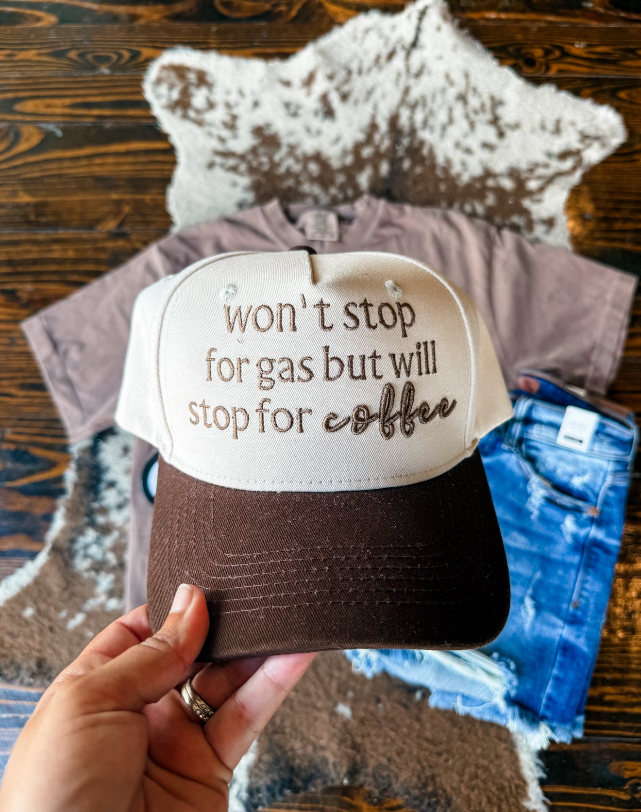 Running On E Embroidered Hat