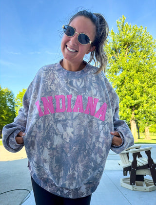 Hoosier Girl Indiana Camo Embroidered Mockneck