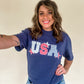 USA Patchwork Embroidered Tee