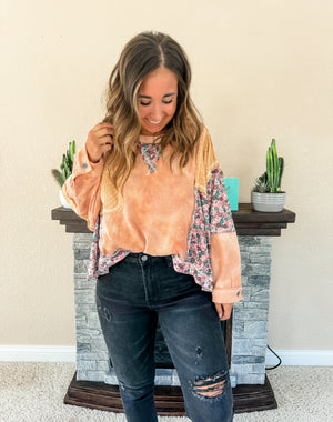 Just Peachy Floral Top