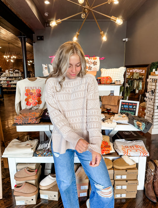 Stonework Knit Sweater