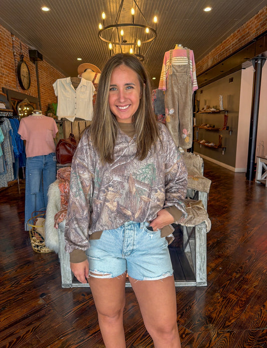 Sadie Vintage Camo Top by Top Notch